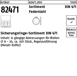 DIN 471 Sortiment Stahl Sicherungsringe - Sorti. Sicherungsringe (Sortiment)