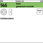 DIN 546 Stahl galvanisch verzinkt - Schlitzmuttern