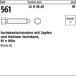 DIN 561 22H / 8.8 AM - Sechskantschrauben