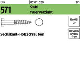 DIN 571 Stahl feuerverzinkt - Sechskant-Holzschrauben