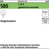 DIN 580 C15E galvanisch verzinkt - Ringschrauben