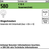 DIN 580 C15E U feuerverzinkt - Ringschrauben