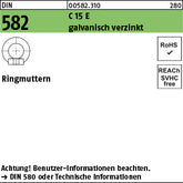 DIN 582 C15E galvanisch verzinkt - Ringmuttern