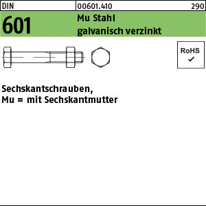 DIN 601 Mutter Stahl galvanisch verzinkt - Sechskantschrauben