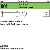 DIN 601 Mutter Stahl feuerverzinkt - Sechskantschrauben