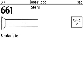 DIN 661 Stahl - Senkniete