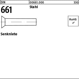 DIN 661 Stahl - Senkniete