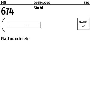 DIN 674 Stahl - Flachrundniete