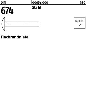 DIN 674 Stahl - Flachrundniete