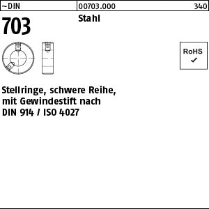 DIN 703 Stahl - Stellringe