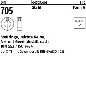 DIN 705 Stahl A - Stellringe