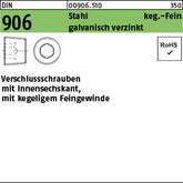 DIN 906 Stahl galvanisch verzinkt - Verschlußschrauben