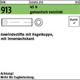 DIN 913 45 H galvanisch verzinkt - Gewindestifte