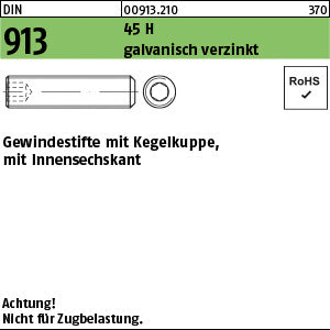 DIN 913 45 H galvanisch verzinkt - Gewindestifte