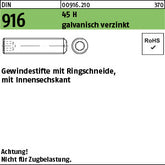 DIN 916 45 H galvanisch verzinkt - Gewindestifte