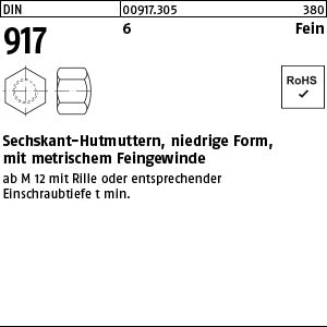 DIN 917 6 - Sechskant-Hutmuttern [050]