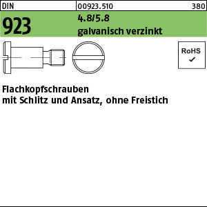 DIN 923 4.8/5.8 galvanisch verzinkt - Flachkopfschrauben