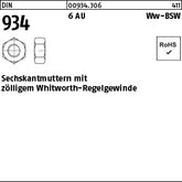 DIN 934 6 AU WW 1/4 - Sechskantmuttern