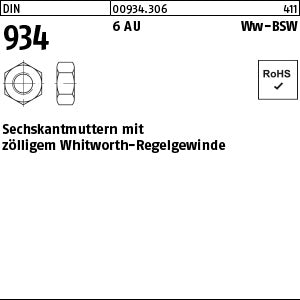 DIN 934 6 AU WW 1/4 - Sechskantmuttern