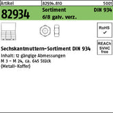 DIN 934 8 Sortiment Muttern galvanisch verzinkt RG - M 24 - Sortimente Muttern (Sortiment)