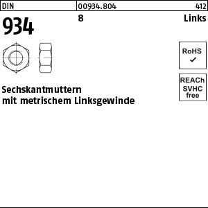 DIN 934 8 -LH - Sechskantmuttern