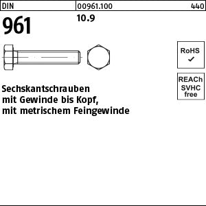 DIN 961 10.9 x 20 - Sechskantschrauben