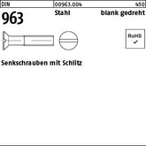 DIN 963 Stahl blank gedreht - Senkschrauben