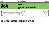 DIN 964 4.8 galvanisch verzinkt - Linsen-Senkschrauben