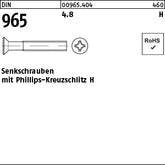 DIN 965 4.8 Phillips/Kreuzschlitz - Senkschrauben