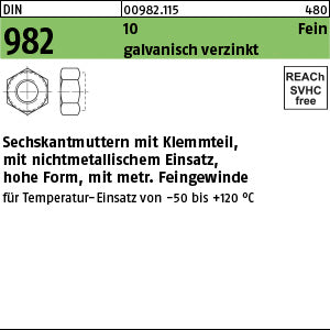 DIN 982 10 galvanisch verzinkt - Sechskantmuttern [050]