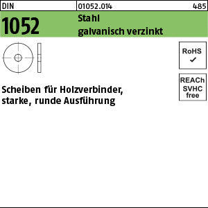 DIN 1052 Scheiben für Holzverb. St., galvanisch verzinkt, x 6 ÜH - Scheiben