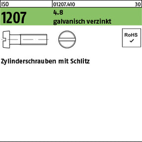 ISO 1207 4.8 galvanisch verzinkt - Zylinderschrauben