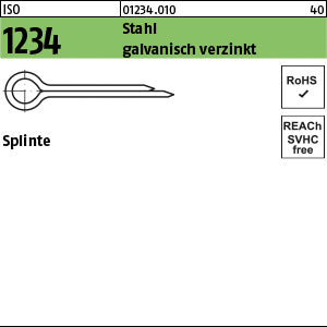 ISO 1234 Stahl galvanisch verzinkt - Splinte
