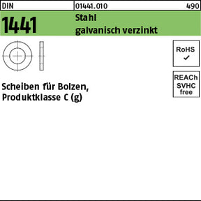 DIN 1441 Stahl galvanisch verzinkt - Scheiben für Bolzen