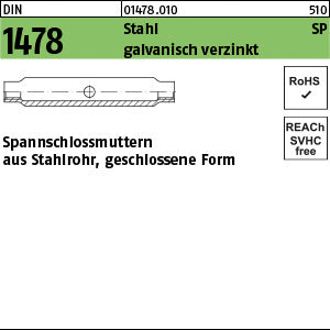 DIN 1478 Stahl SP galvanisch verzinkt - Spannschloßmuttern