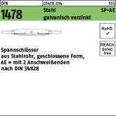 DIN 1478 Stahl SP AE galvanisch verzinkt - Spannschlösser