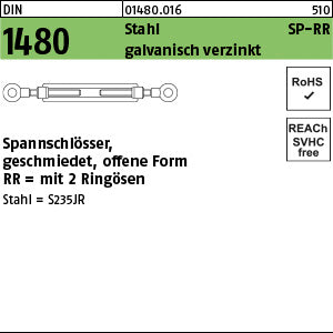 DIN 1480 Stahl SP RR galvanisch verzinkt - Spannschlossmuttern