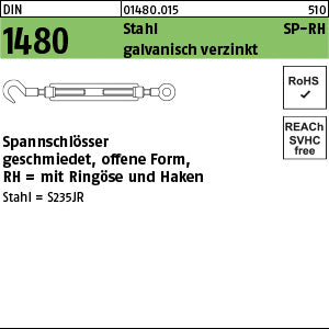 DIN 1480 Stahl SP RH galvanisch verzinkt - Spannschlösser