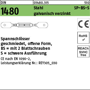 DIN 1480 Stahl SP BS-S galvanisch verzinkt (V7) - Spannschlösser