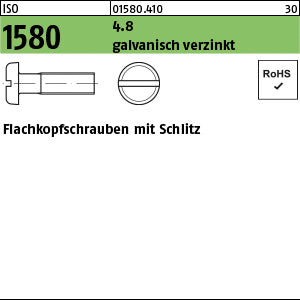 ISO 1580 4.8 galvanisch verzinkt - Flachkopfschrauben