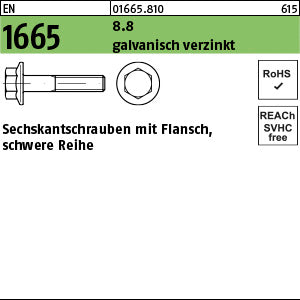 EN 1665 8.8 galvanisch verzinkt - Sechskantschrauben