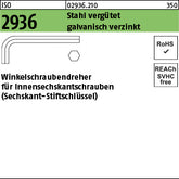 ISO 2936 Stahl vergütet SW 4 galvanisch verzinkt - Winkelschraubendreher