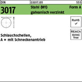 DIN 3017 Stahl A 8- 12/ 9 C7 -W1 galvanisch verzinkt Zn - Schlauchschellen