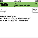 DIN 3404 5.8 SW 11 galvanisch verzinkt, mit rundem Kopf - Flachschmiernippel