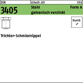 DIN 3405 Stahl AM galvanisch verzinkt - Trichter-Schmiernippel