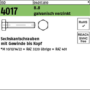 ISO 4017 DIN 933 8.8 galvanisch verzinkt - Sechskantschrauben
