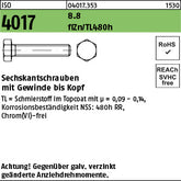 ISO 4017 8.8 Zinklamelle - Sechskantschrauben