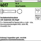 ISO 4017 10.9 Zinklamelle - Sechskantschrauben [500]
