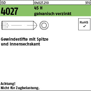 ISO 4027 45 H galvanisch verzinkt - Gewindestifte