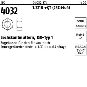 ISO 4032 1.7218 +QT DGRL - Sechskantmuttern
